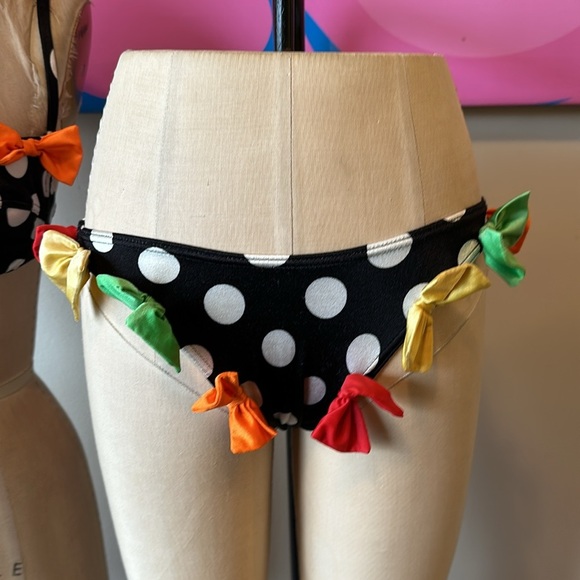 Moschino MARE Polka Dot Bow Bikini Swimsuit Vintage - Picture 2 of 11
